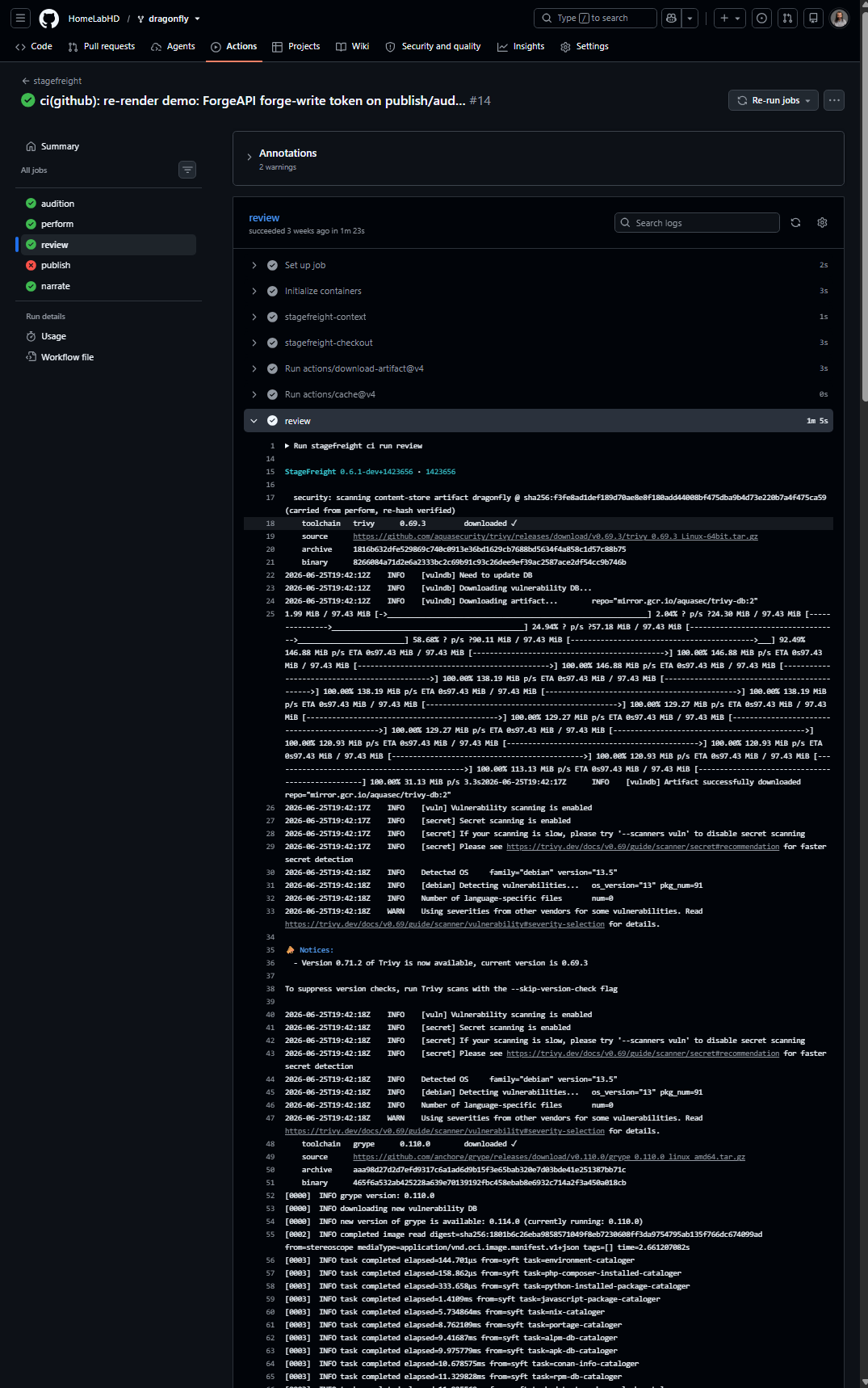 Review job in GitHub Actions, part 1