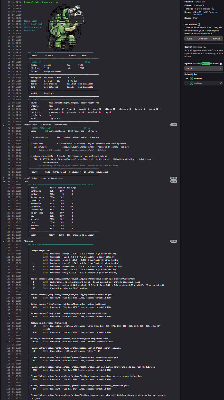 GitOps audition job in GitLab