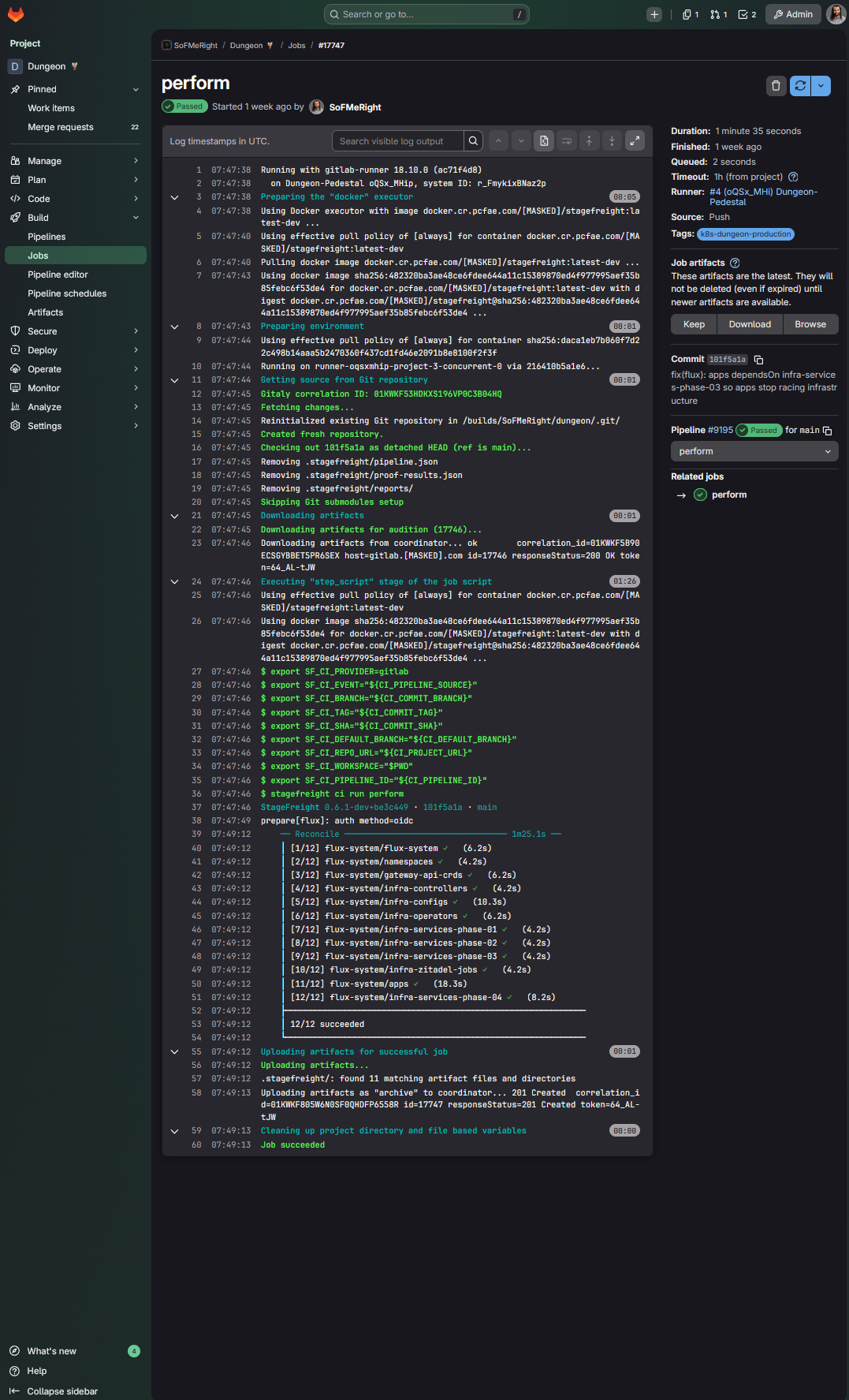 GitOps perform job in GitLab